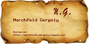 Marchfeld Gergely névjegykártya